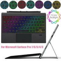 Wireless Keyboard Backlit Type Cover Trackpad for Microsoft Surface Pro 7/6/5/4 [R]