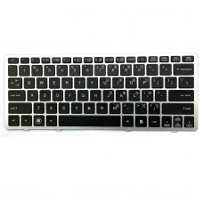 HP EliteBook 2560p 2570p Keyboard US Silver Frame Black [N01]