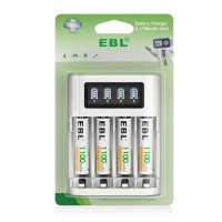 EBL AAA Rechargeable Battery 4 Pcs and LCD Screen Fast Charger [I]