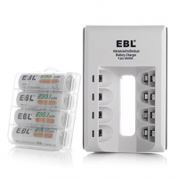 EBL AA AAA 1.2V Rechargeable Battery Charger with 4Pcs AA 1.2V Rechargeable Batteries [I]