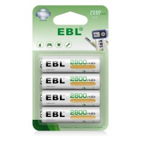 EBL AA 2800mAh 1.2V Rechargeable Batteries 4-Pack (Compatible with 1.2V AA Chargers Only, Not 1.5V) [H]