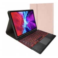 For iPad - Smart Keyboard Case TPU Case with Pen-holder Detachable Bluetooth Keyboard with Touchpad with Light