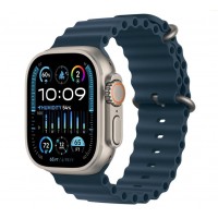 Apple Watch Ultra 2 A2986 49mm GPS + Cellular 64GB Natural Titanium with Blue Band - A Grade