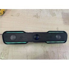 HP DHE-6002 wired soundbar speaker with USB power, 3.5mm audio input and RGB lighting