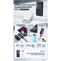 REMAX RPP-72 Piloteer Series 20000mAh PD+QC Fast Charging Power Bank(PD 20W+QC 22.5W) - White[J]