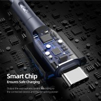 DUX DUCIS A8-01-CP USB-A to USB-C Cable 1M High-Speed 480Mbps Fast Charging 5V/2.4A Nylon Braided Grey [5-A6]