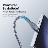 DUX DUCIS A8-01-CP USB-A to USB-C Cable 1M High-Speed 480Mbps Fast Charging 5V/2.4A Nylon Braided Grey [5-A6]