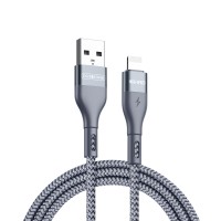 DUX DUCIS A7-02-CP USB-A to Lightning Cable 2M High-Speed 480Mbps Fast Charging 5V/2.4A Nylon Braided Grey [5-A29]