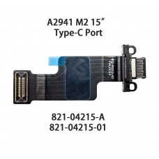 USB-C DC Power Jack Charging Port Flex for Apple MacBook A2941 Black 2023 Type-C Jack 821-04215[BE]