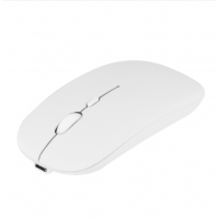 Rechargeable Silent Ergonomic Bluetooth + 2.4GHz Wireless Mouse Built-in NANO Receiver White