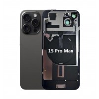 iPhone 15 Pro Max Back Glass Panel With Camera Lens & Magsafe Magnet Ring & Charging Coil & Flashlight Black / White / Natural Titanium / Blue Titanium iPhone Back Glass Panel With Camera Lens & Magsafe Magnet Ring