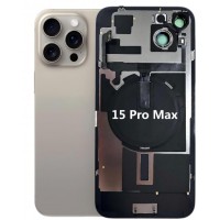 iPhone 15 Pro Max Back Glass Panel With Camera Lens & Magsafe Magnet Ring & Charging Coil & Flashlight Black / White / Natural Titanium / Blue Titanium iPhone Back Glass Panel With Camera Lens & Magsafe Magnet Ring