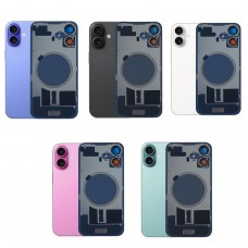 iPhone 16 Back Glass Panel With Camera Lens & Magsafe Magnet Ring Black / White / Teal / Ultramarine / Pink [BG]