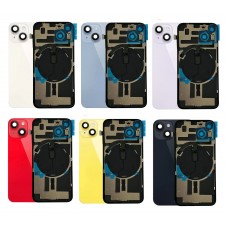 iPhone 14 Assembly Back Glass with Back Panel Frame, NFC, Magnet & Wireless Charging Coil Midnight / Blue / Purple / Red / Starlight [BG]
