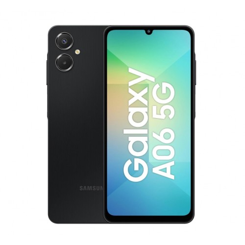 Samsung Galaxy A06 5G in Black, front and rear view