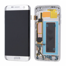 Original Samsung Galaxy S7 Edge LCD With Frame Silver Screen Replacement [BA]