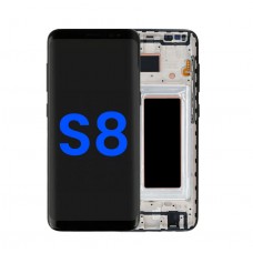 Original Samsung Galaxy S8 G950F LCD Touch Screen With Frame Black - Minor Screen Burn [BE]