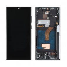 Third Party OLED Display for Samsung Galaxy S22 Ultra 6.8" Original Size Touch Screen with Frame Black Supports Finger Print [BA]