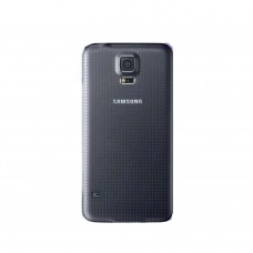 Samsung Galaxy S5 Back Cover with Camera Lens Rear Door Housing Case Chassis Panel Replace Charcoal Black [BF]