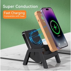 CF66 Chair Style Wireless Charger 15W Fast Wireless Charging Bracket Loudspeaker Phone Holder Detachable 3 Purpose Vertical Holder [FC]