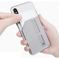 Ultra-thin Phone Card Holder with Adhesive Backing Five-Cornered Rectangular Multicolor(Black, Light Blue, Red, Silver)