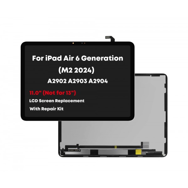 Original Apple iPad Air 6 11 inch iPad Air (M2) 2024 LCD Touch Screen Assembly black[W03]