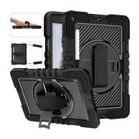 For iPad-ShockProof Rugged Carrying Case with 360 Rotating Stand Holder Belt Clip Tablet Cover Case