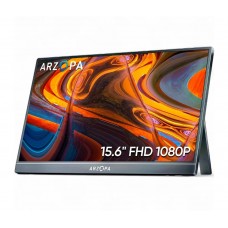 ARZOPA A1 GAMUT 15.6" Portable Monitor – IPS / FHD 1920x1080 / 60Hz / 72% NTSC / 300 nits / Built-in Dual Speakers / 3.5mm Audio / Black - A Grade Includes Box